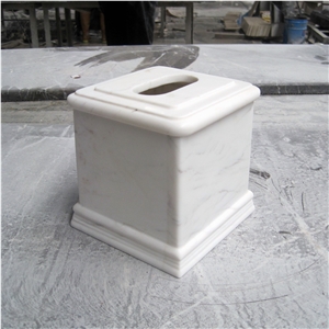 Custom Made White Marble Tissue Paper Holder