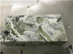 Green Marble Plinth Coffee Table Cocktail Table Pedestal