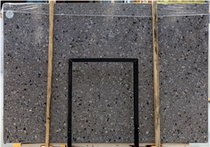 Hot Dark Grey China Fire Resistant Cement Terrazzo Slab