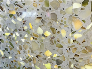 Hot New Translucent  White Terrazzo  With Light