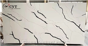 30Mm Thick Artificial Carrara Quartz Engineered Marble Stone