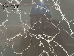 Black Engineered Quartz Stone Slabs For Wall And Floor Tiles