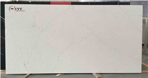 White Artificial Carrara Quartz Engineered Stone Slabs