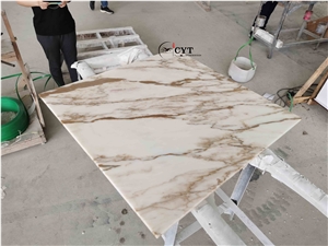 Calacatta Gold Marble Rectangle Table Work Tops