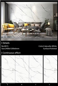 Calacatta White Artificial Sintered Stone Slab For Wall