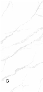 White Calacatta Artificial Porcelain Stone Slab For House
