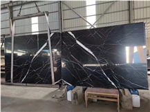 China Black Nero Marquina 2Cm Big Slab Floor Tiles
