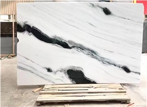 China Classic Panda White Marble With Black Veins Slabs Tile