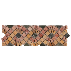 Travertine And Marble Mix Mosaic Border Collection