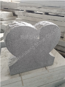 Grey G633 Granite Tombstones, Heart Headstones
