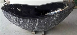 Black Marquina Marble Bathtub Freestanding Tub
