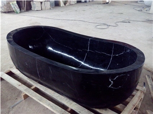 Black Marquina Marble Bathtub Freestanding Tub