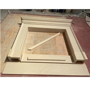 Customized  Hand Carved White Limestone Fireplace