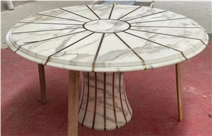 Home Decor Nordic Modern Calacatta Gold Marble Table