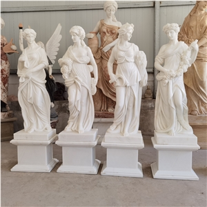 Life Size Natural Stone White Marble Statues Of Naked Women