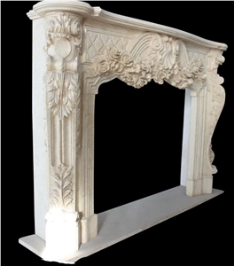Summerford Marble Fireplace Mantel & Modern Fireplace