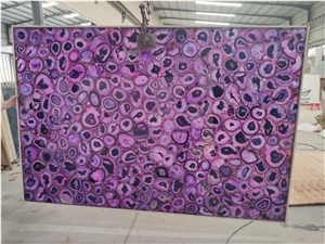 Purple Gemstone Slab Semiprecious Stone Slab Wall Panel