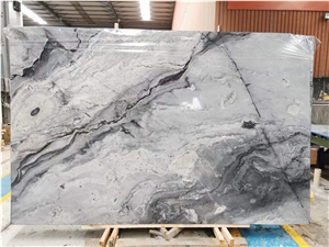 Fantasy Blue Marble Blue And Grey Bookmatching Marble Slabs