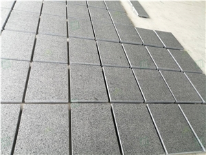 Flamed Angola Black Branite Flooring Tiles