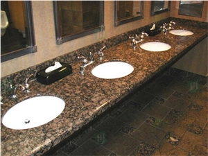 Prefab Baltic Brown Granite Bathroom Vanity Tops