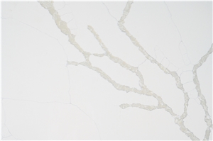 Artificial Calacatta Quartz Stone Slab With White Color