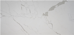 Artificial Quartz Stone For Kithen Grey White Color