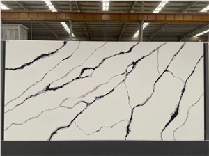 Bookmatched Quartz Slab  With Polished Surface