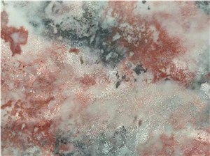 Man Made Stone Artificial Calacatta Quartz Slab Rosa Color