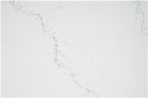 New White Calacatta Quartz Stone Slab With Liner Veins