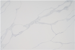 White Quartz Slab With Polished Matte Surface