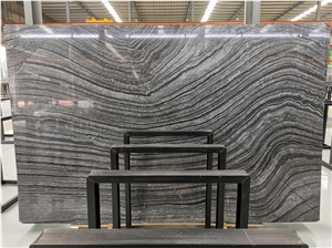 Ancient Wood With Silver Wave Veins Natural Marble Stone