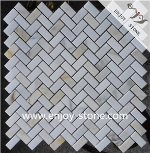 Calacatta Gold Marble/Honed/Herringbone Mosaic/Wall Mosaic