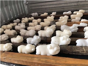 White Marble Pig Carving