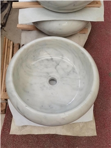Carrara White Marble Wash Basin