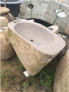 G654 Natural Stone Granite Wash  Basin Sink Pedestal Sink