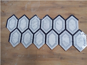 White Joint Tight Hexagon Mosaic