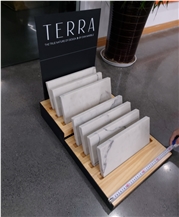Quartz And Marble Display Stand In Showroom Desk