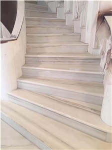 China Star White Marble Polished Stair Treads