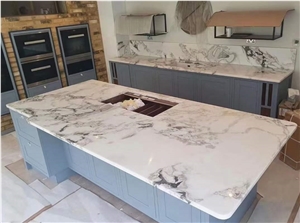 Oyster White Marble,Dover White Marble Polished Kitchen Countertops
