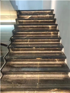 Turkey Hermes Gold Marble Polished Stair Treads
