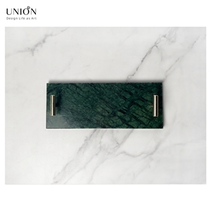 UNION DECO Bathroom Tray Marble Perfume Tray With Handle