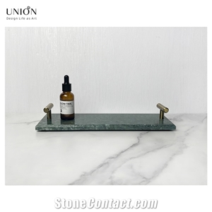UNION DECO Green Marble Tray Bathroom Tray Perfume Tray