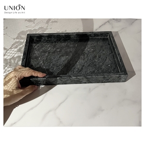 UNION DECO Marble Tray Dessert Plate Kitchen Accessory