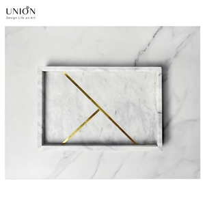UNION DECO Natural Marble Tray, Trays, Serving Tray