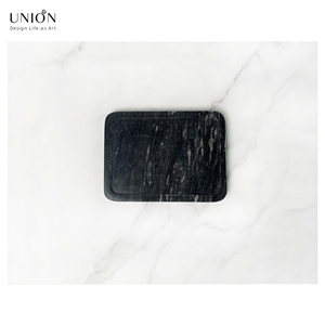 UNION DECO New Creative Home Black Marble Oval Serving Tray