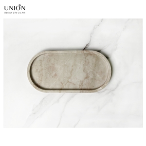 UNION DECO Oval Decorative Tray Vanity Tray For Nightstand