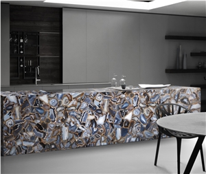 Agate Rubane Semiprecious Stone Kitchen Countertop