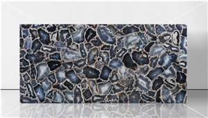 Agatona Natural Crust With Silver Semiprecious Stone