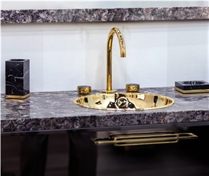 Amethyst Semiprecious Stone Bathroom Countertop