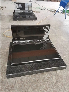 Black Granite Gravestone Tombstone Shanxi Black Headstone